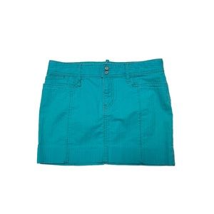 VTG Y2K Gap Teal Turquoise Denim Mini Skirt Sz 8